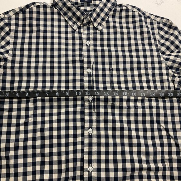 J Crew Slim Fit Button Up Long Sleeve Mens Blue & White Gingham Plaid Size:L - Picture 7 of 10